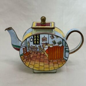 Vintage Miniature Enamel Teapot Bedroom Vincent Van Gogh Porcelain 109